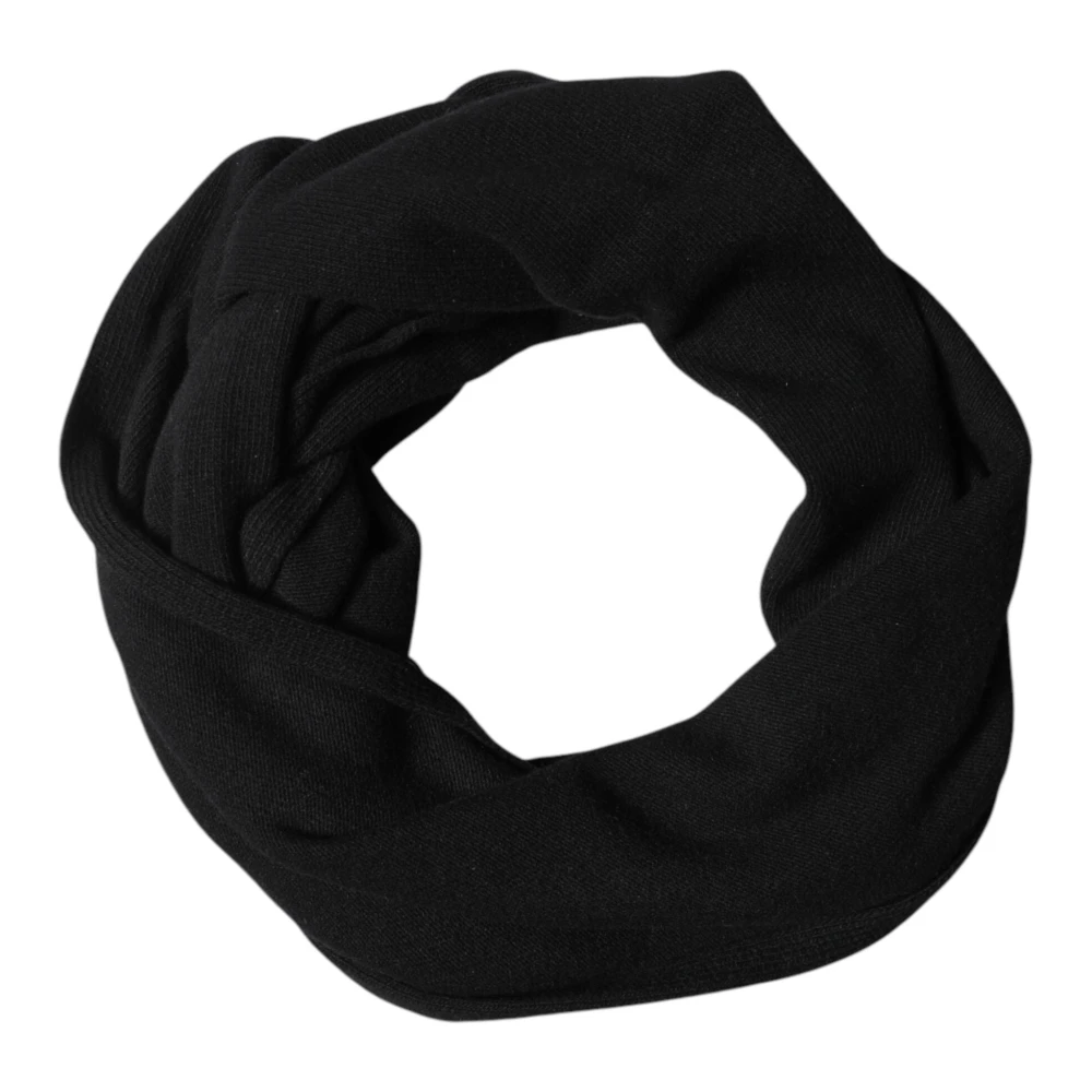 Dolce & Gabbana , Winter Scarves, Male, Black, One Size, Wool Knit Neck Wrap Shawl Scarf - Image 3