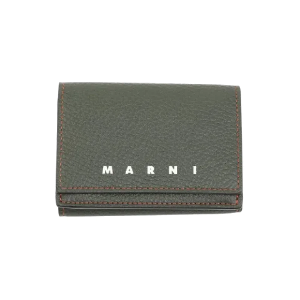 Marni Pre-owned Leather wallets Green Dames