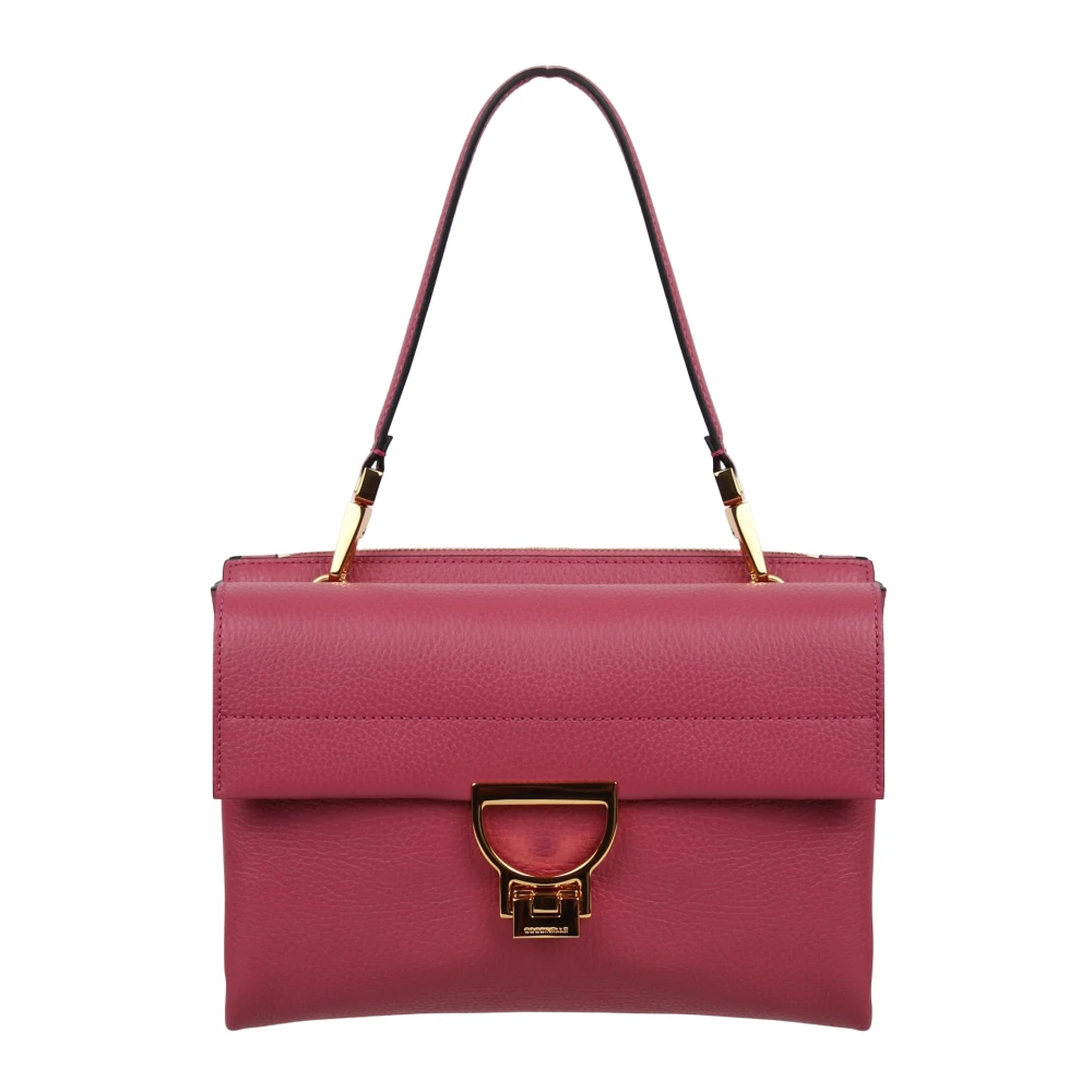 Coccinelle Arlettis Schoudertas met Geribbelde Textuur Pink Dames