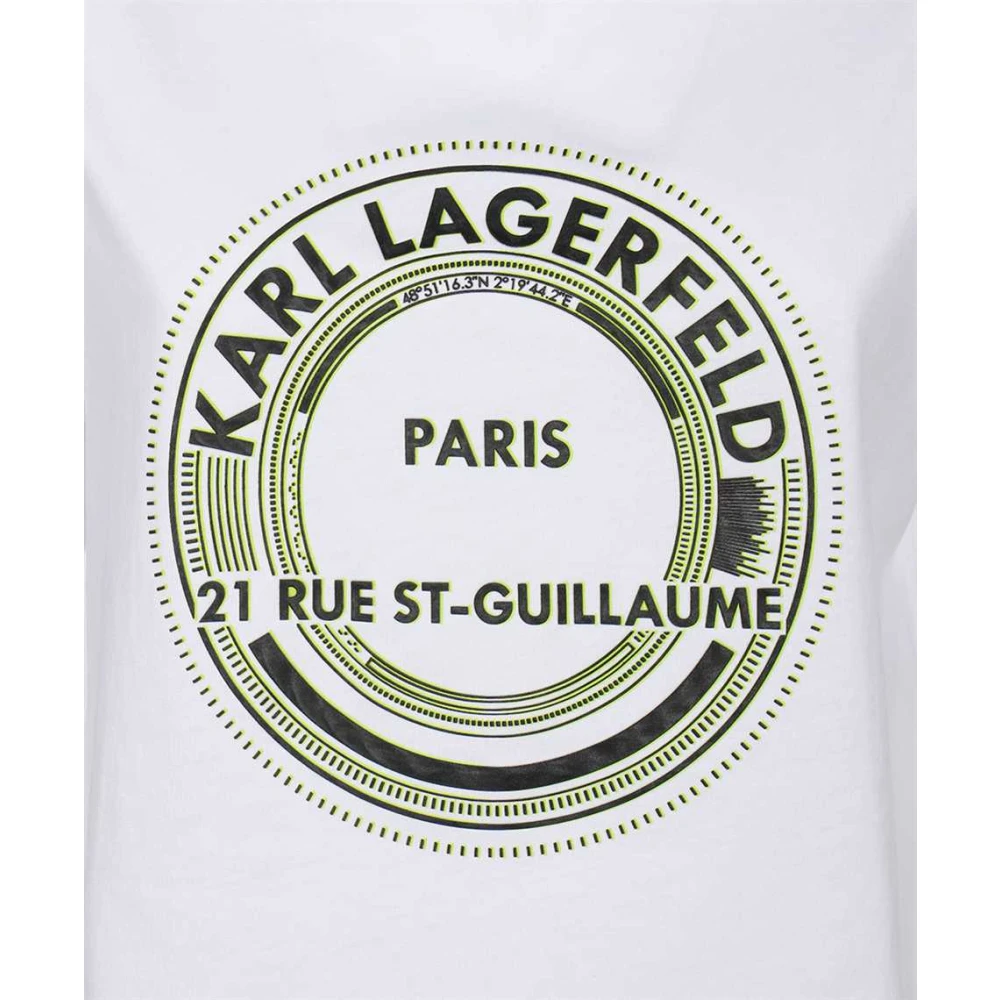 Karl Lagerfeld Bedrukt katoenen T-shirt White Dames