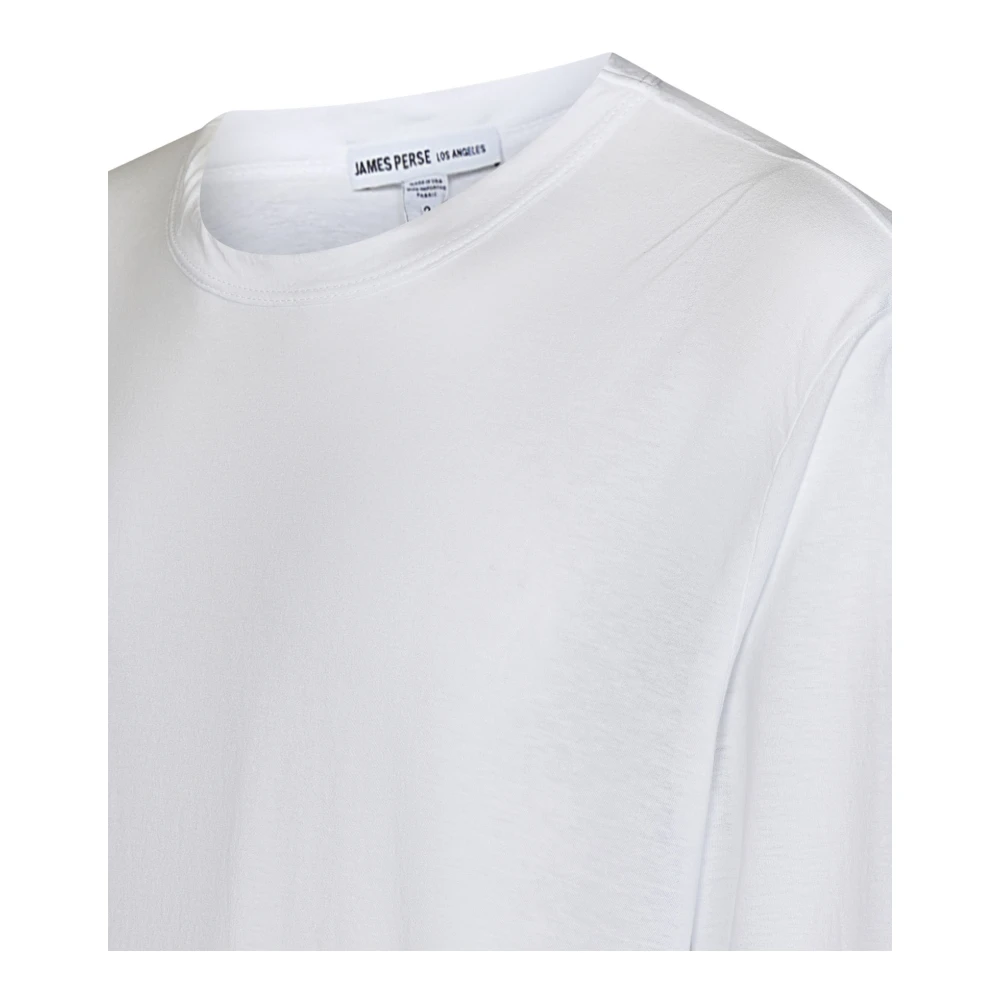 James Perse Witte T-shirts en Polos met Geribbelde Ronde Hals White Heren
