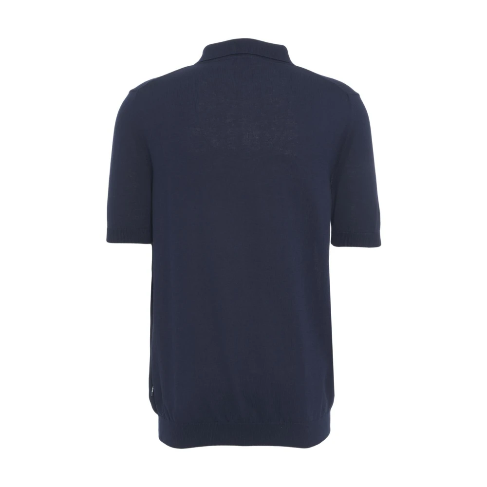add Blauwe Gebreide Poloshirt Blue Heren