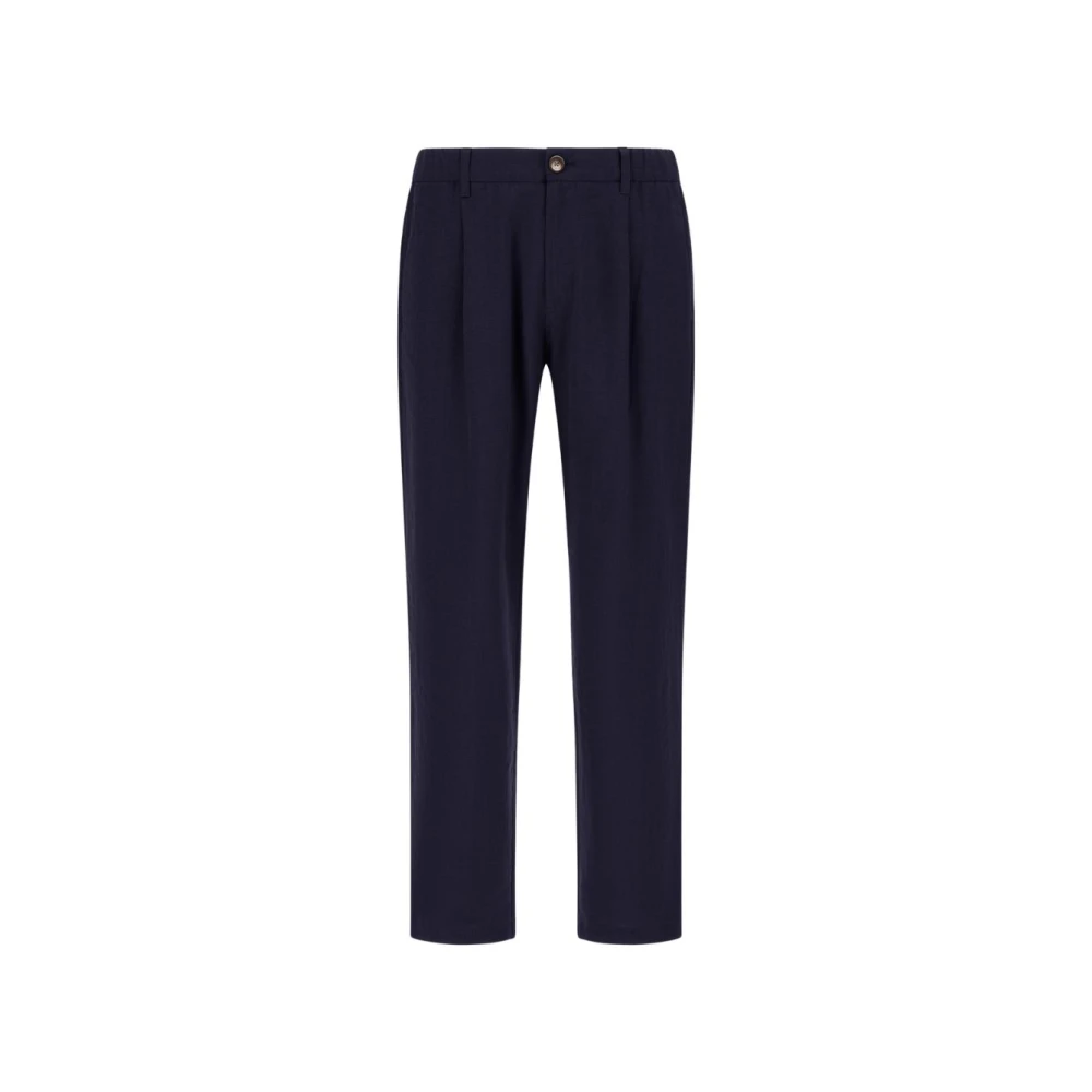 Herno Men's Blue Straight Trousers, L, Straight Trousers