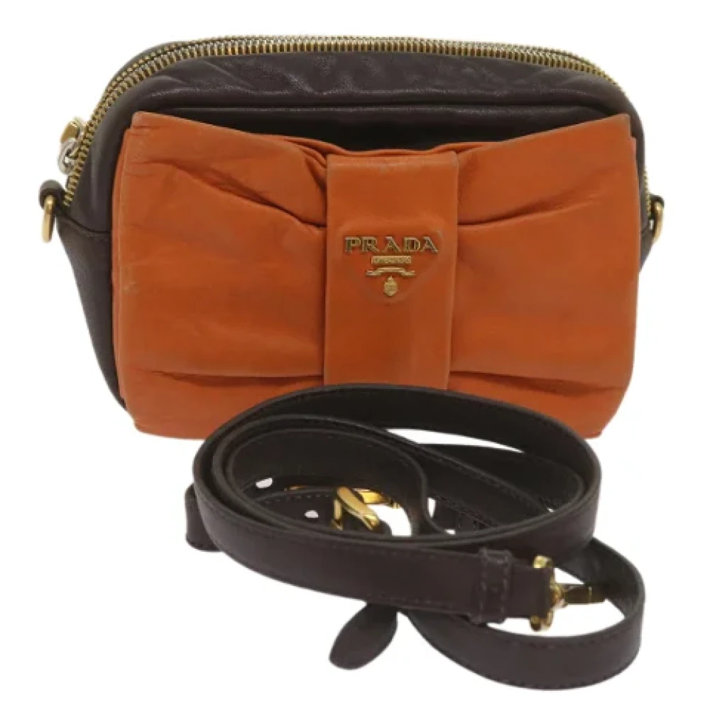 Prada Vintage Pre-owned Leather prada-bags Orange Dames