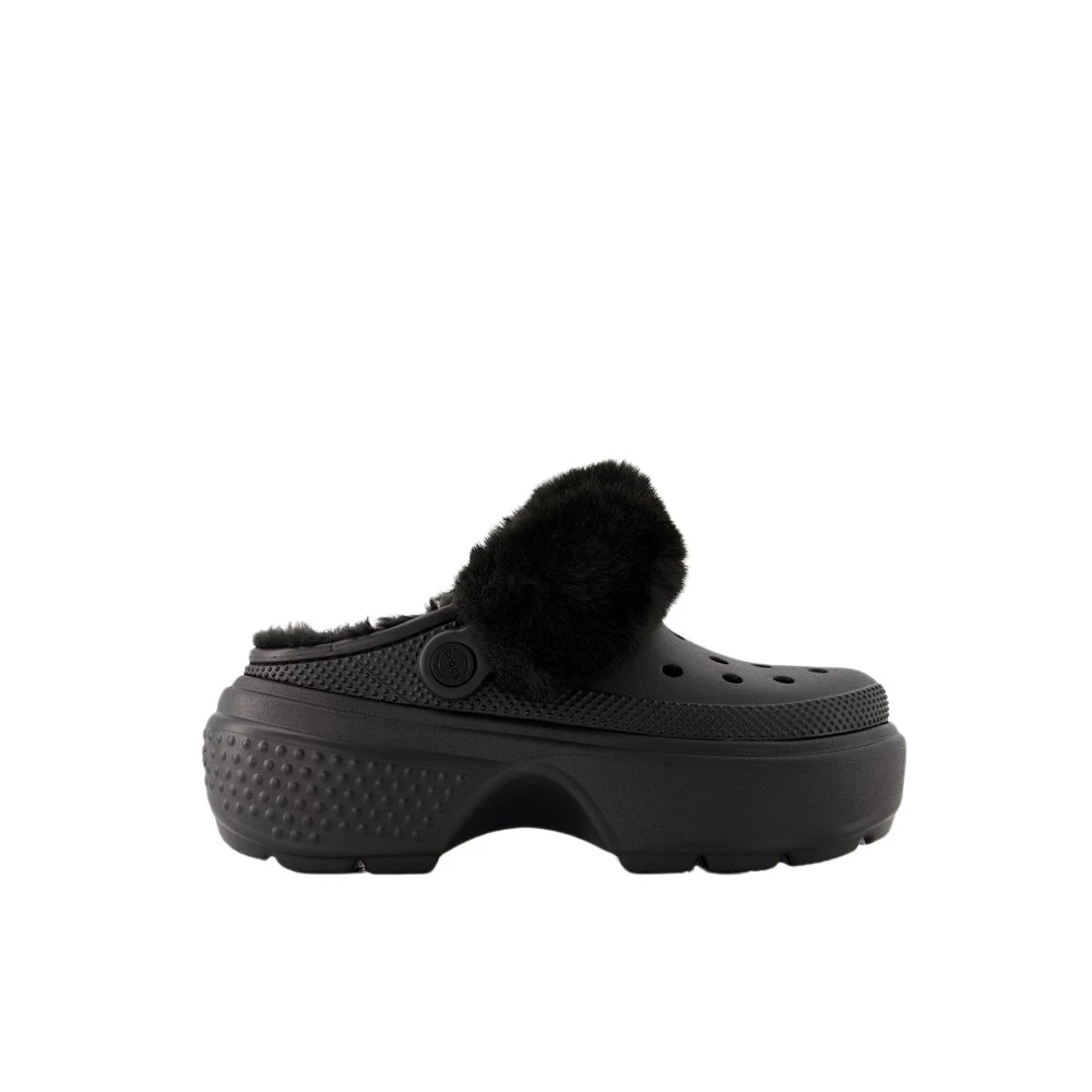 Crocs Women's Black Stomp Lined Slides