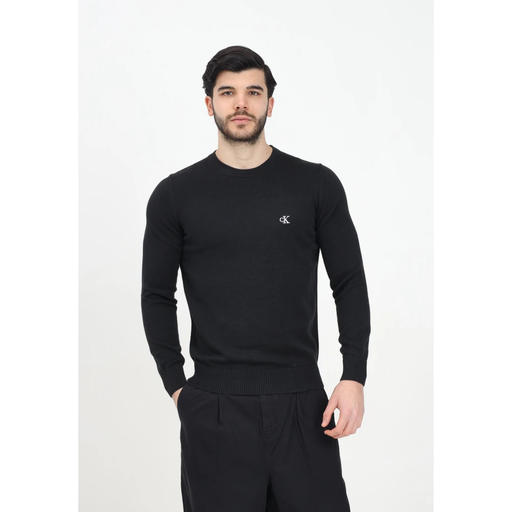 Calvin Klein Jeans Essentiële Zwarte Crew Neck Sweater Black Heren
