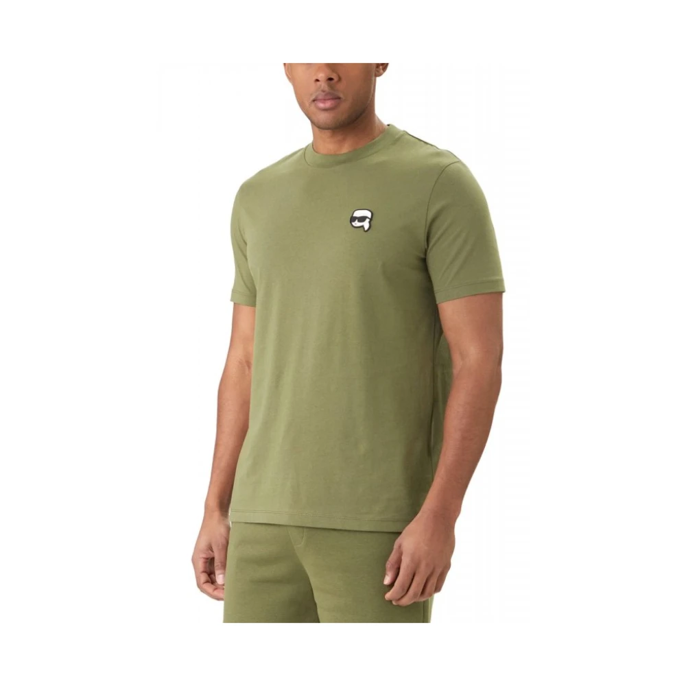 Karl Lagerfeld Green T-Shirts, Male, L, Logo T-Shirt