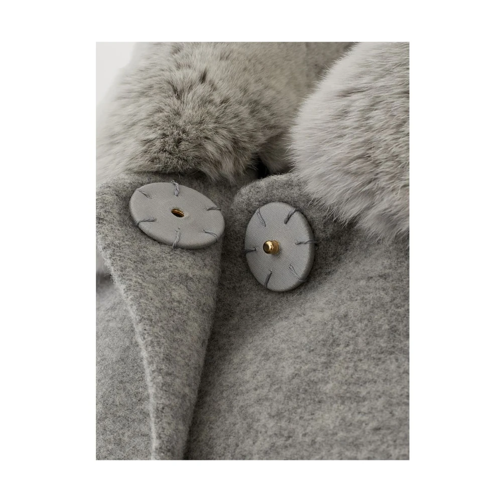Herno Luxe Grijze Wollen Jas & Mantel Gray Dames