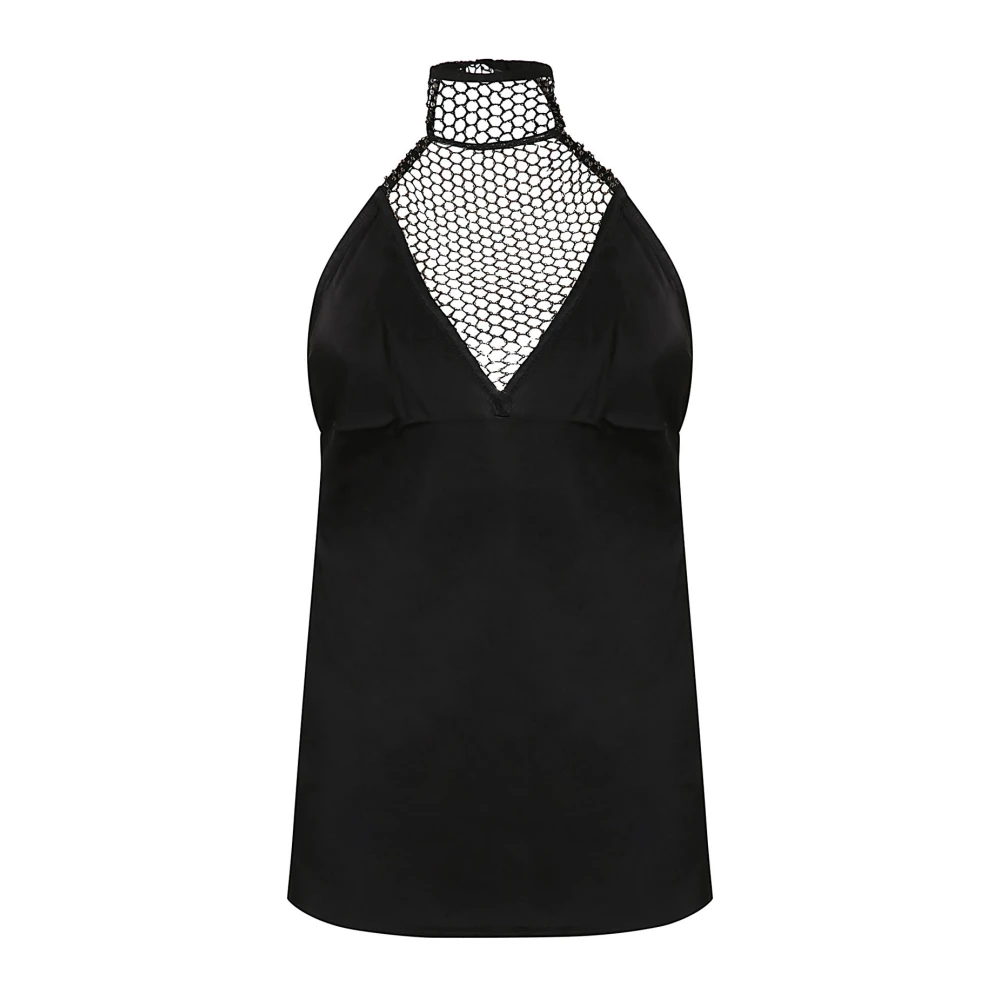 Rotate Birger Christensen Stijlvolle Halterneck Mouwloze Top Black Dames