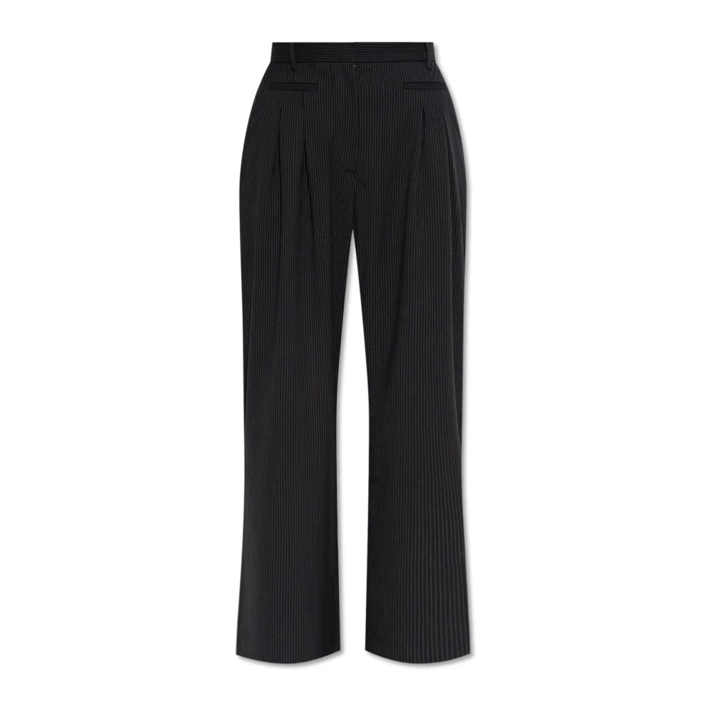 Munthe Broek met gestreept patroon Black Dames