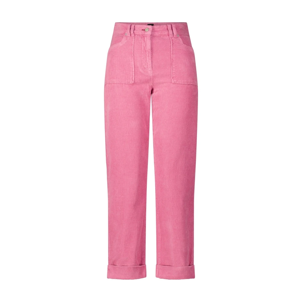 PS By Paul Smith Corduroy Hoge Taille Straight Leg Broek Pink Dames