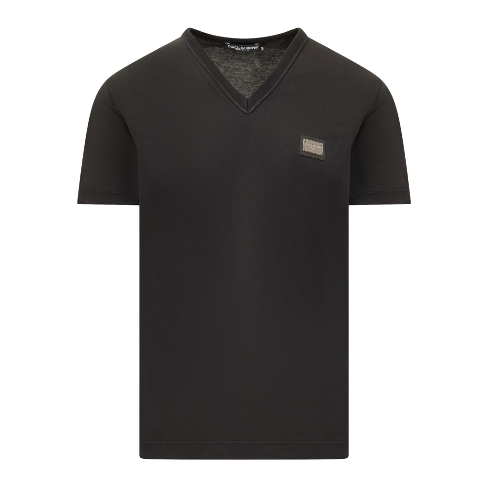 Dolce & Gabbana V-hals T-shirt Black Heren