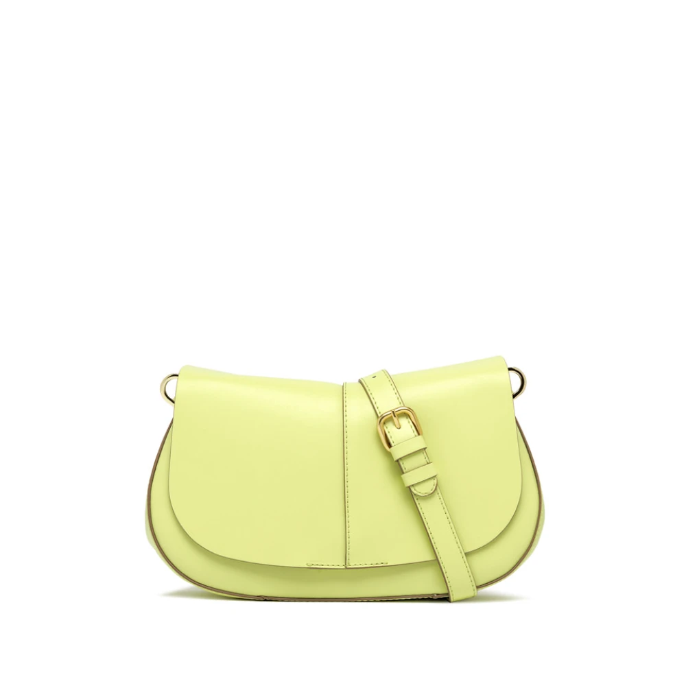Gianni Chiarini Leren handtas met metalen handvat en verstelbare afneembare leren schouderband Yellow Dames