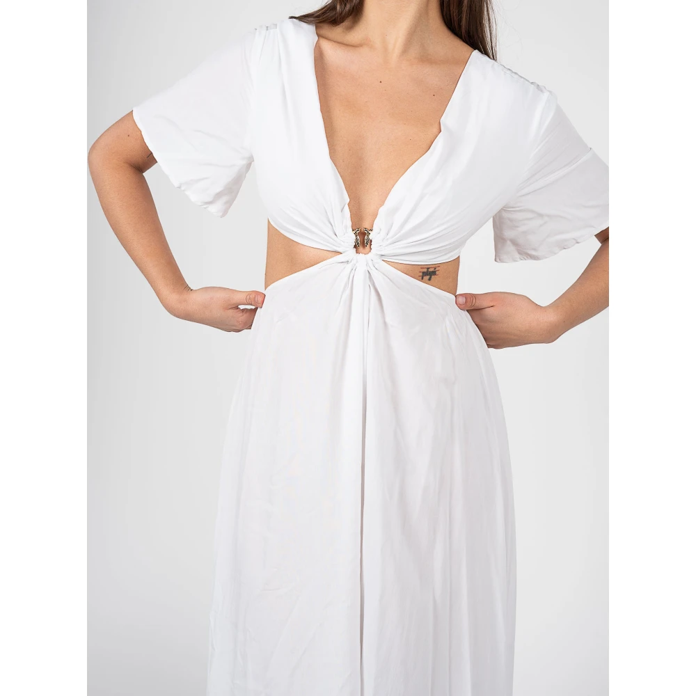 pinko Elegante Jurk met Unieke Details White Dames