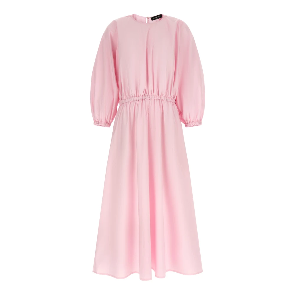 Fabiana Filippi Pink Poplin Long Dress - Female - Midi Dresses - S - Dresses