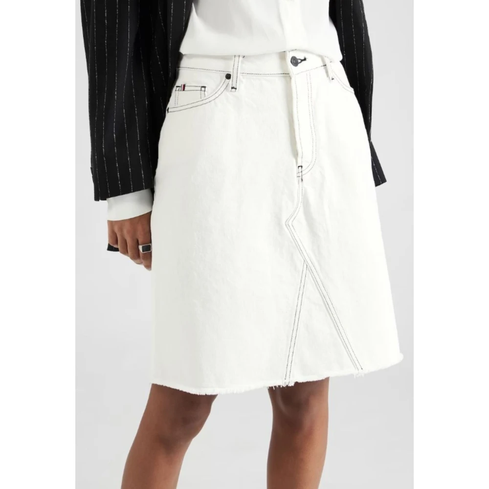 Tommy Hilfiger Denim A-Lijn Rok in Ecru Beige Dames