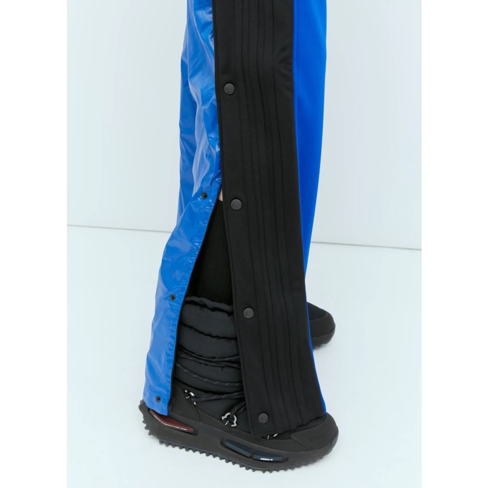 Moncler Track Pants met snap-en-ritssluiting aan de zijkant en paneelconstructie Blue Dames