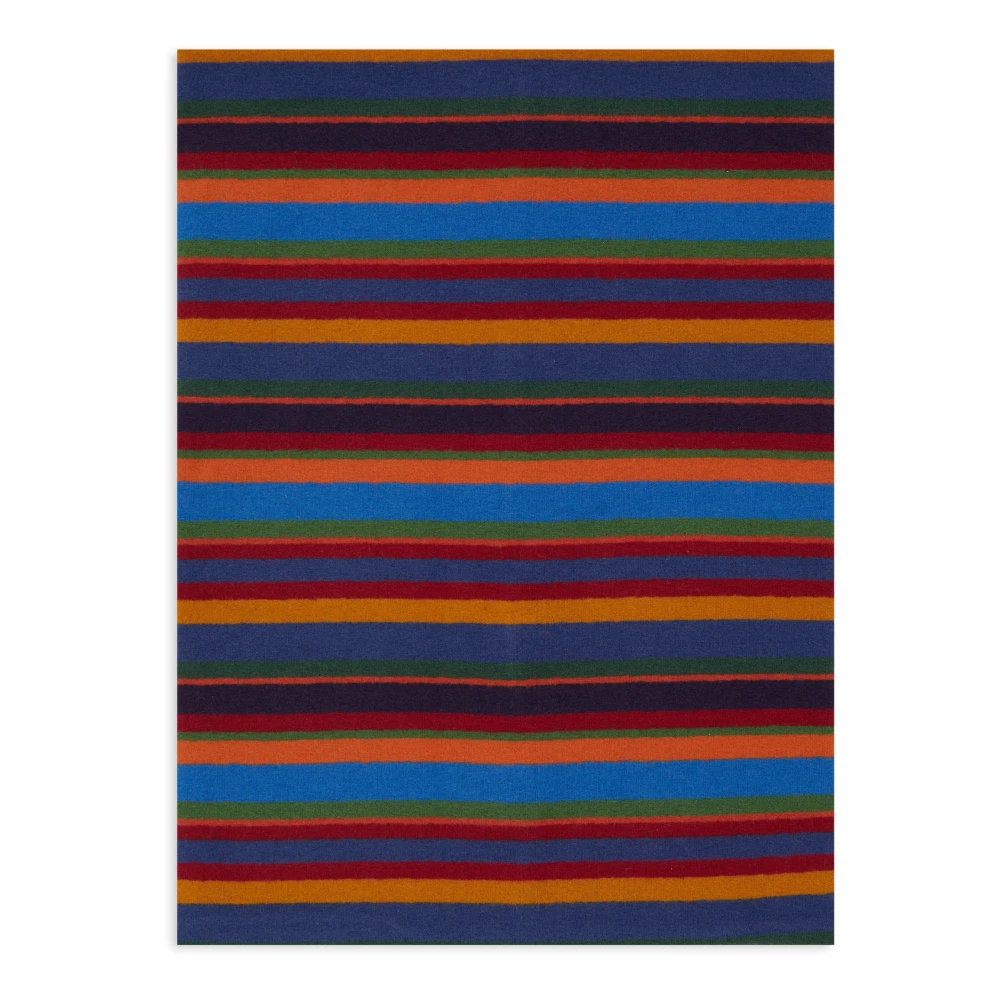 Gallo Unisex blauwe fleece sjaal met veelkleurige strepen Multicolor Unisex