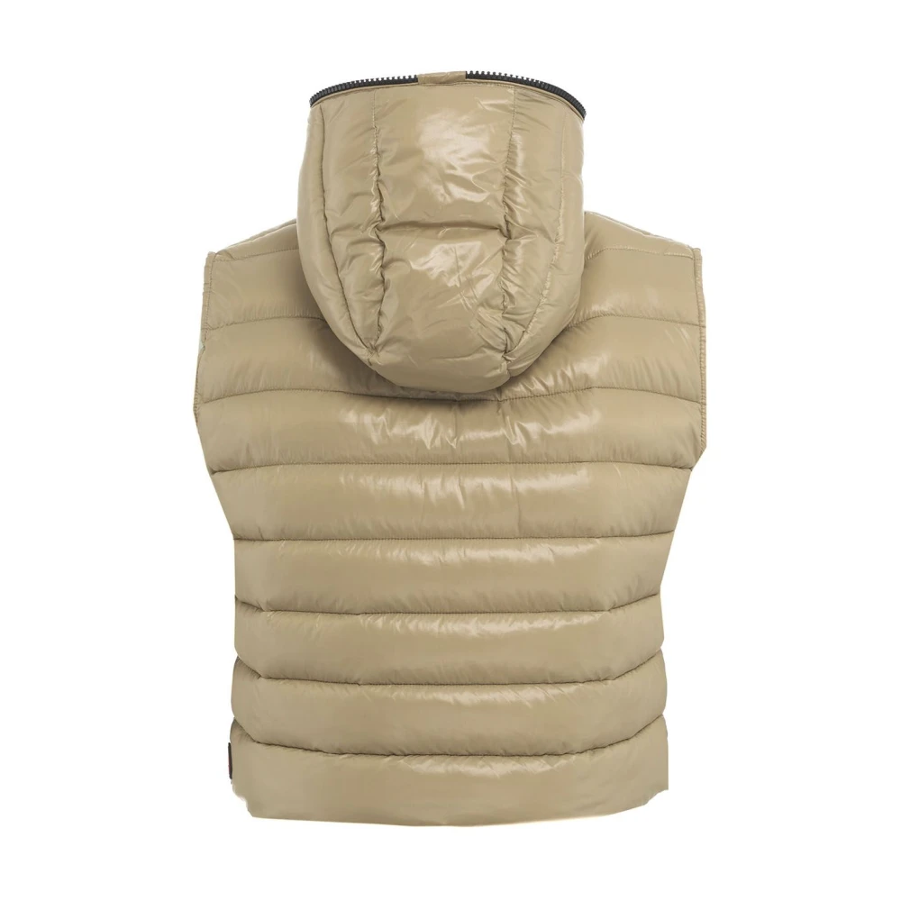 Save The Duck Gewatteerde Eco Donsvest met Logo Beige Dames