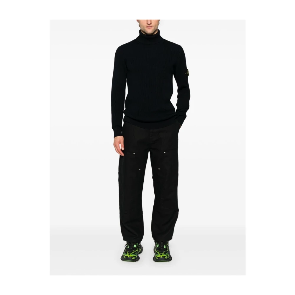 Stone Island Blauwe Sweater Collectie Black Heren