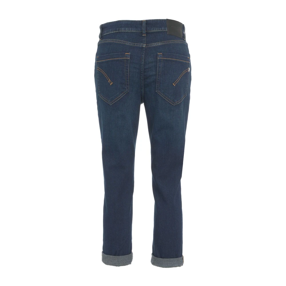 Dondup Opgerolde Cropped Jeans met Logo Tag Blue Dames
