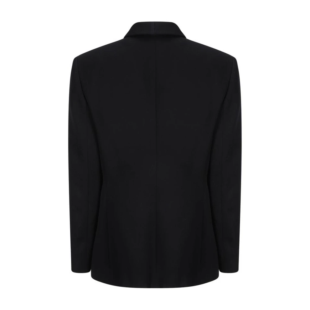 Giorgio Armani Klassieke Wollen Blazer Jas Enkele-Knoopsluiting Black Dames