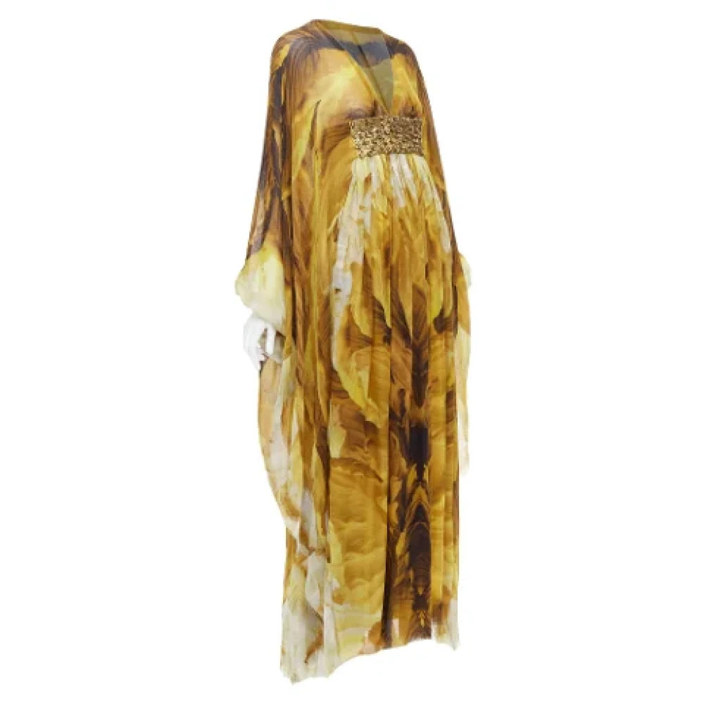 alexander mcqueen Silk dresses Yellow Dames