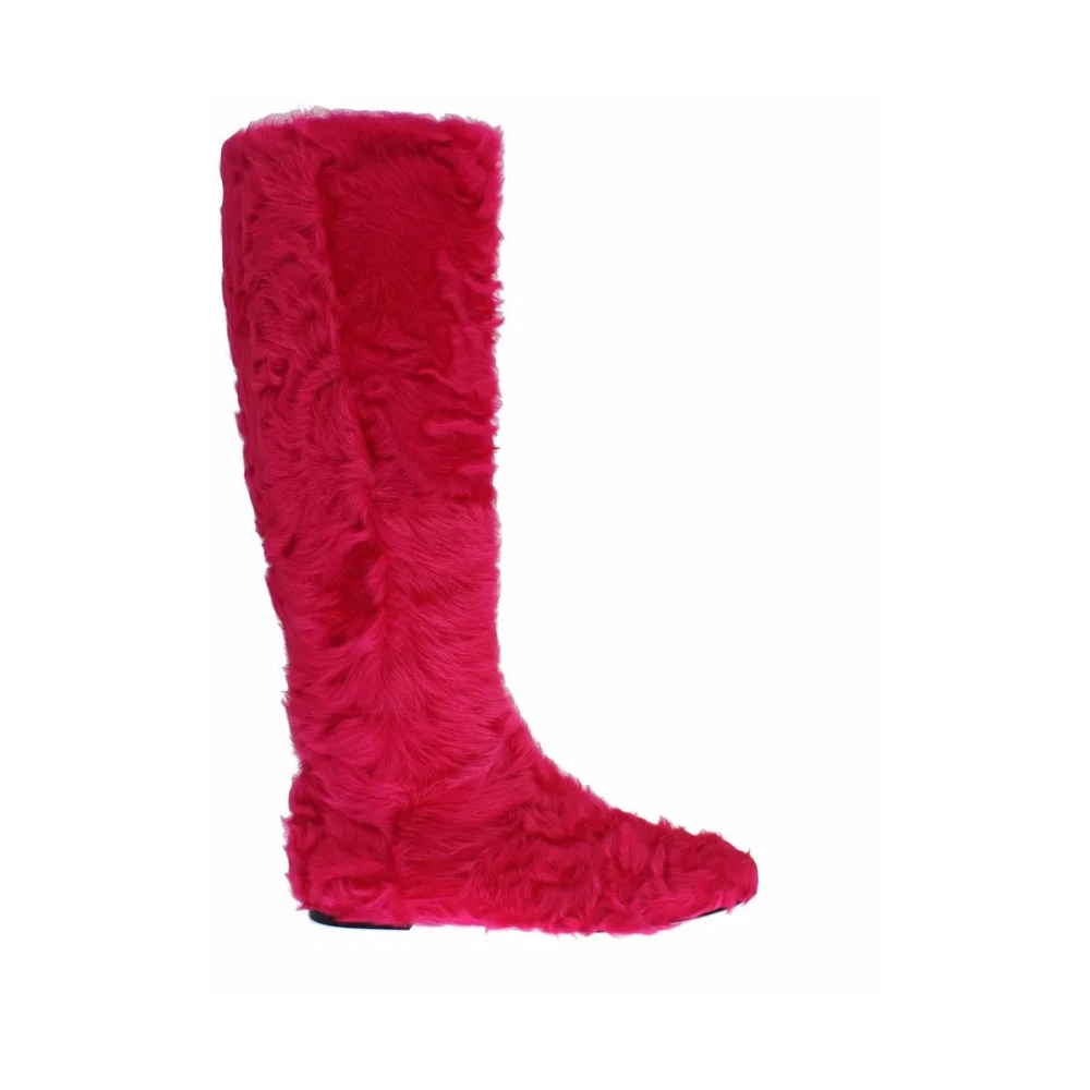 Dolce & Gabbana Fashion Flat Boots - Female - Winter Boots - Pink - 5 Uk - Shoes