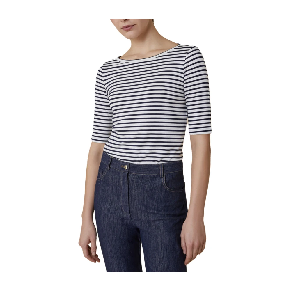 Pennyblack Slim Fit Viscose T-shirt Blue Dames