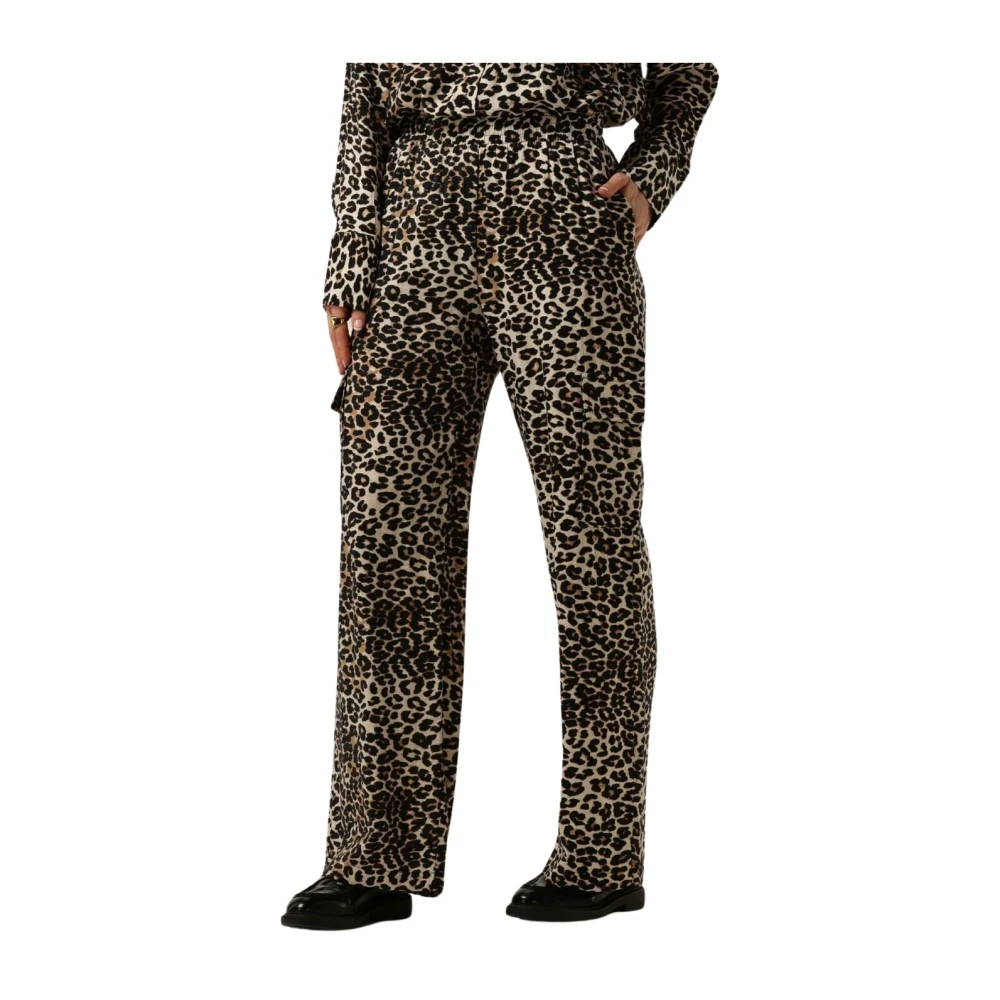 Refined Department Luipaardprint Cargo Broek Brown Dames