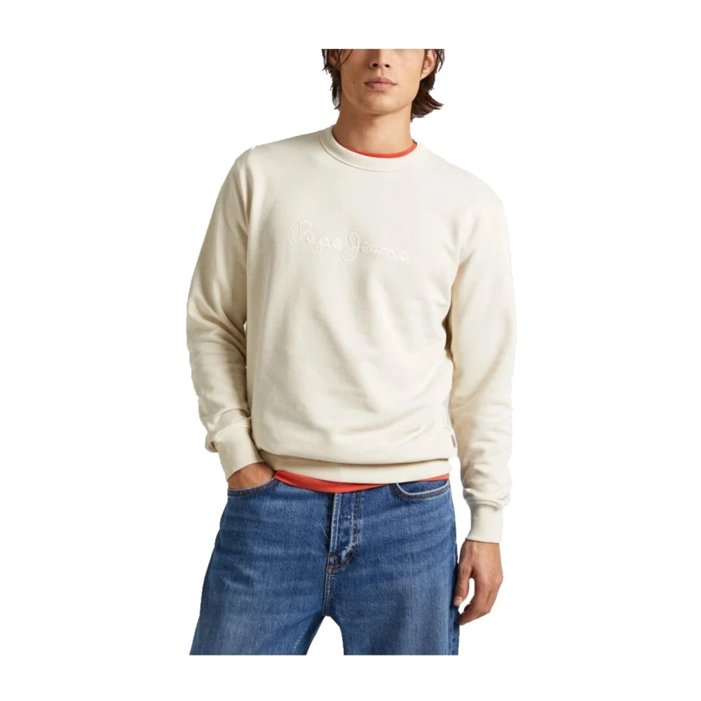 Pepe Jeans Men's Beige Sweatshirts, 2XL, Soft Cotton Sweatshirt With Distinctive Logo