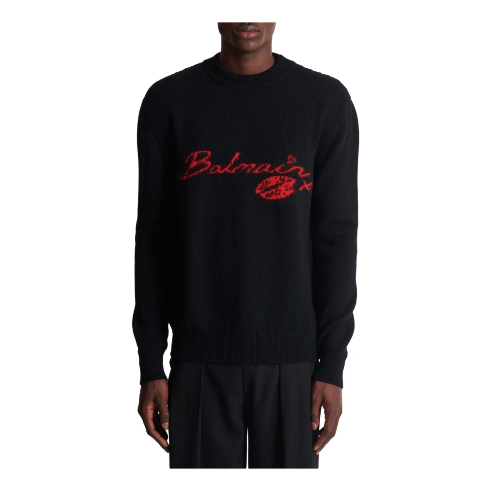 Balmain Wol Ki jumper Black Heren