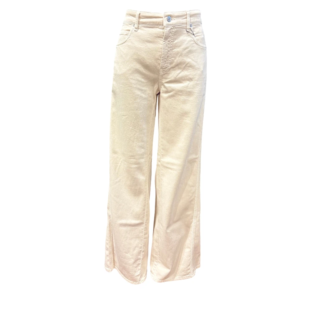 Cambio Vida Ben Palazzo Patch Jeans Beige, Dam