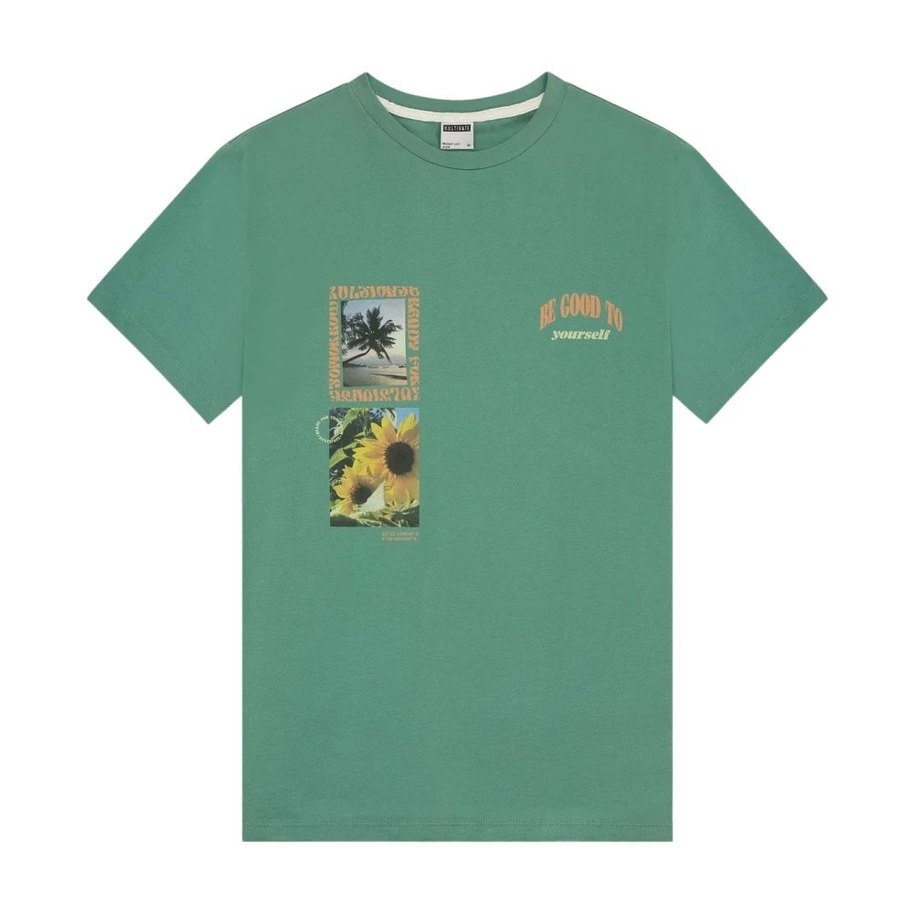 Kultivate Kleurrijk Grafisch T-shirt Yourself Green Heren