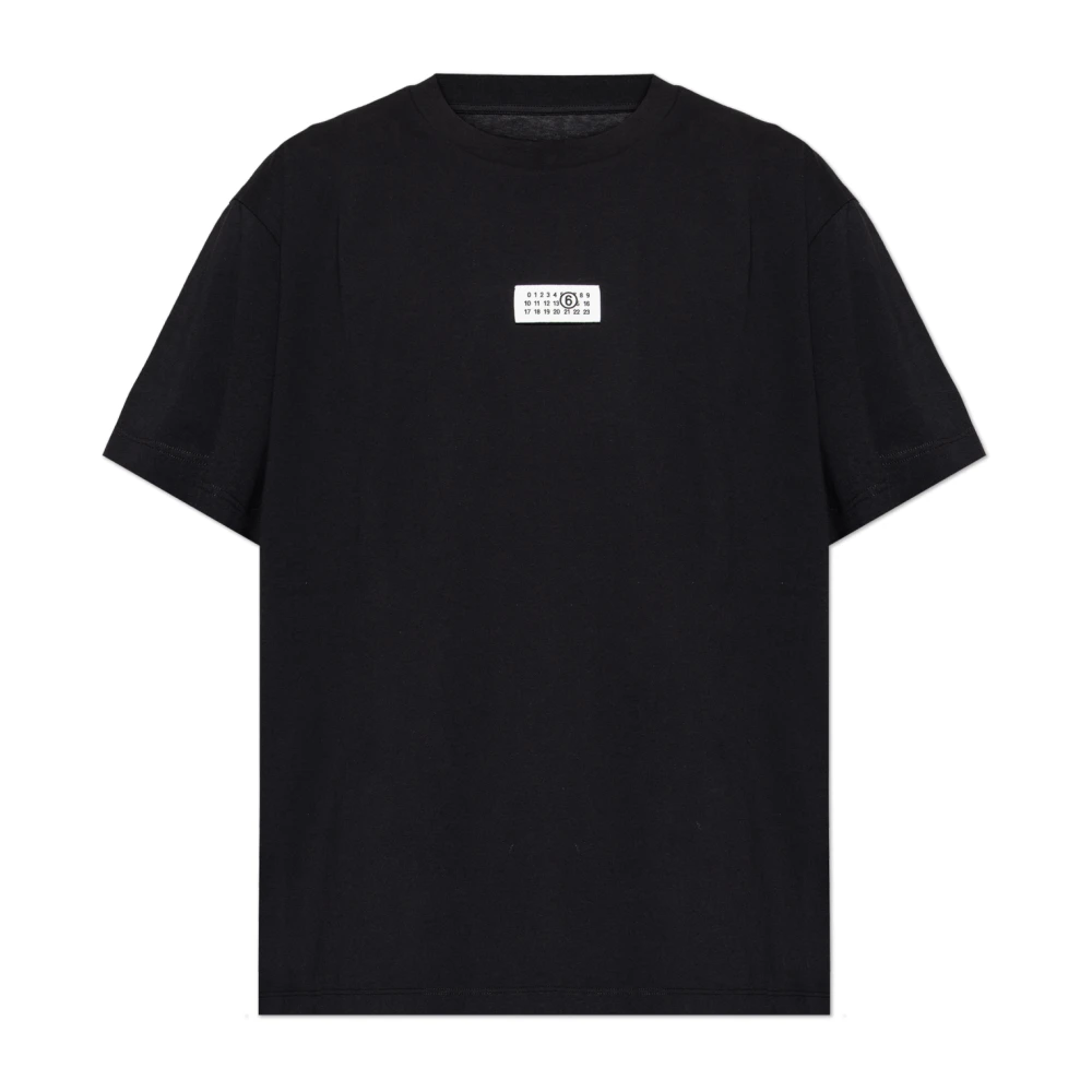 Mm6 Maison Margiela Men's Black T-Shirts, M, Logo T-Shirt