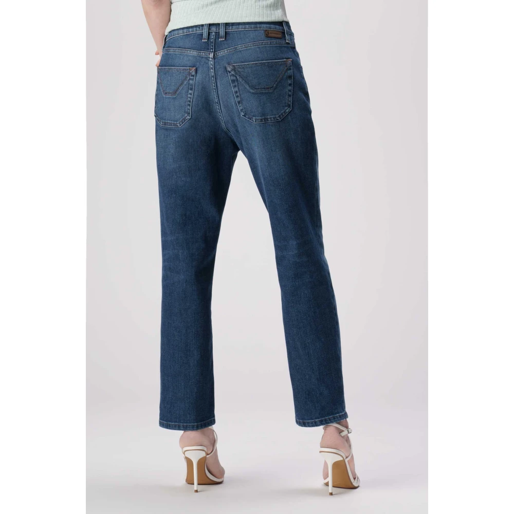 Jeckerson Julia Broek met 5 zakken in boyfriend-stijl van denim tri-blend Blue Dames