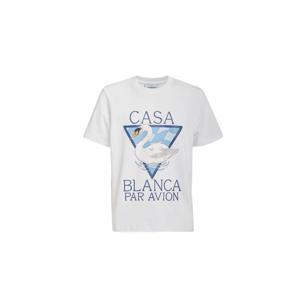 Casablanca Avion Wit T-Shirt met Bedrukt Logo White Heren
