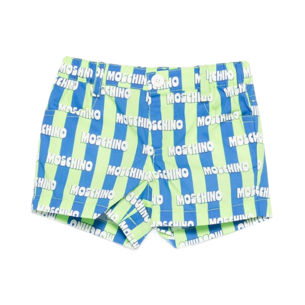 Moschino Unisex Kids Multicolor Shorts, 9 M, Logo Striped Shorts