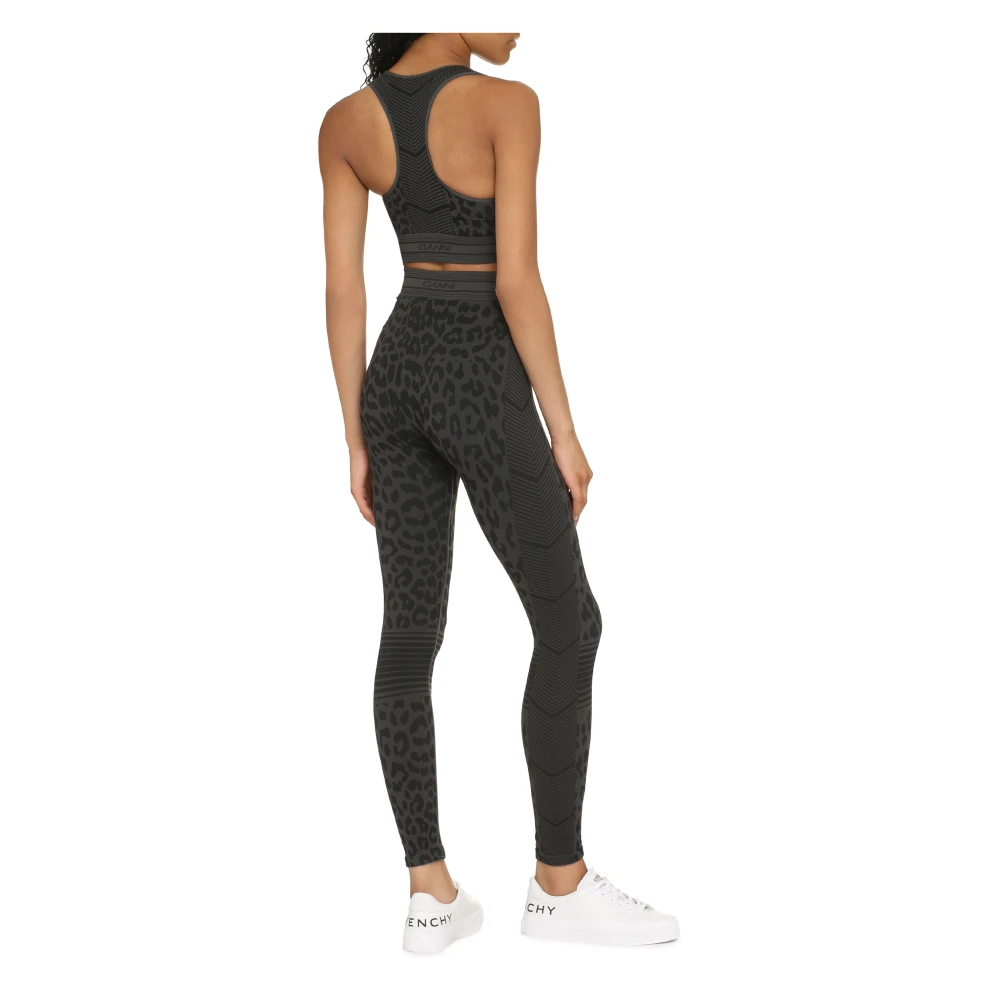 Ganni Sportieve Leopard Tanktop Multicolor Dames