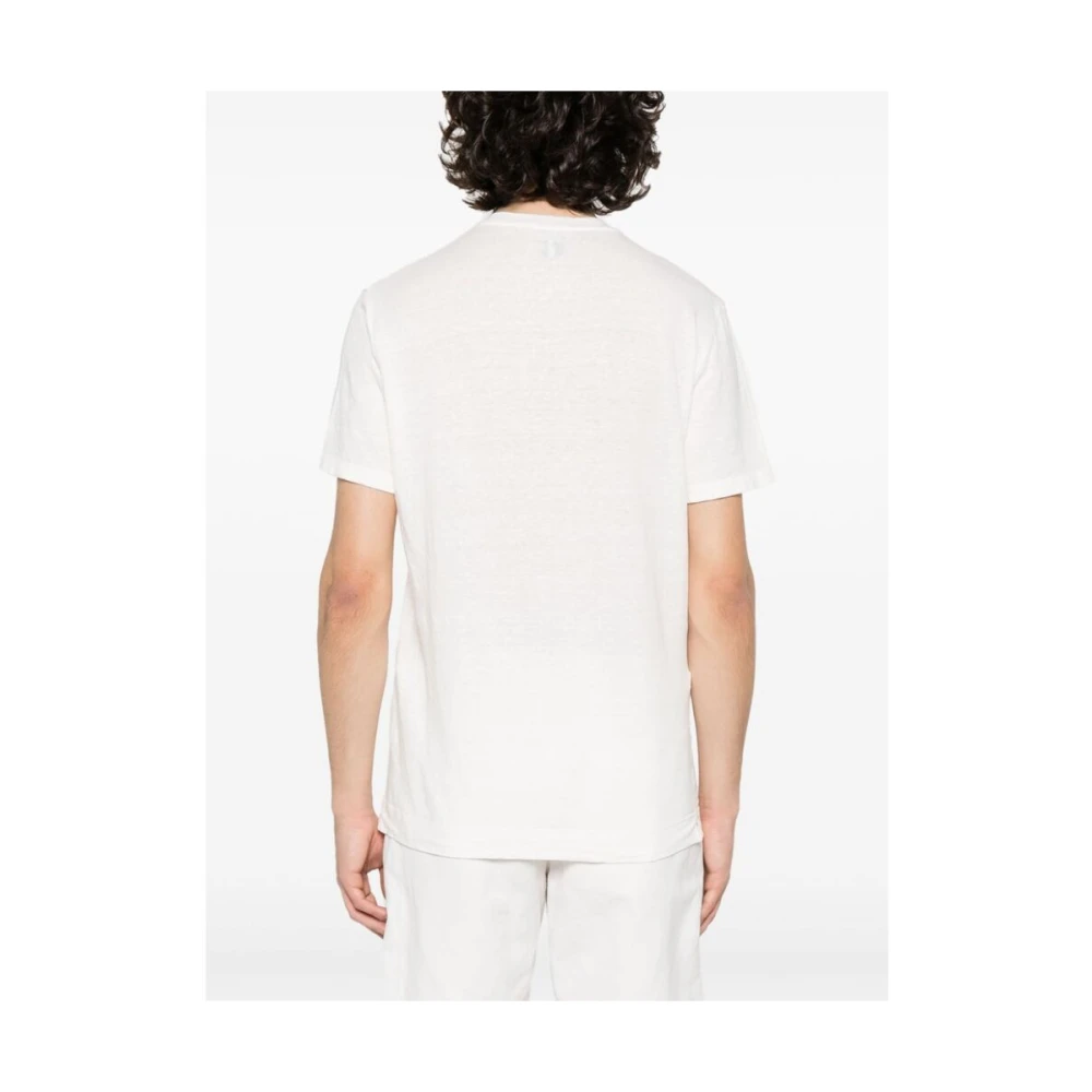 Fedeli Witte Linnen Blend T-shirt White Heren