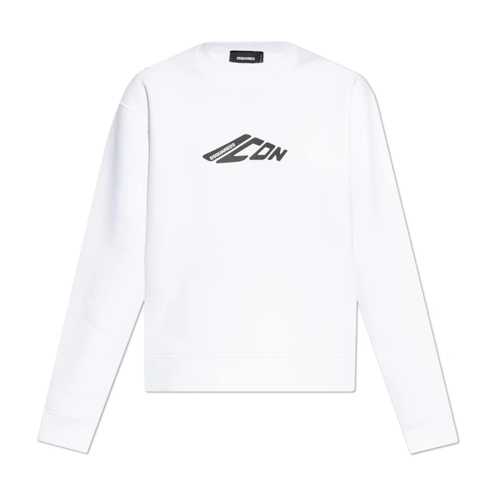 Dsquared2 Sweatshirt med logotyp White, Dam