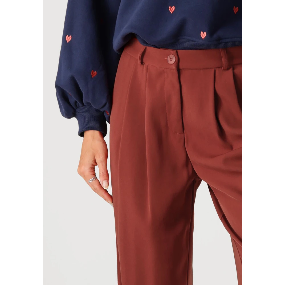 Ydence Elegante Roestkleurige Broek Phoebe Brown Dames