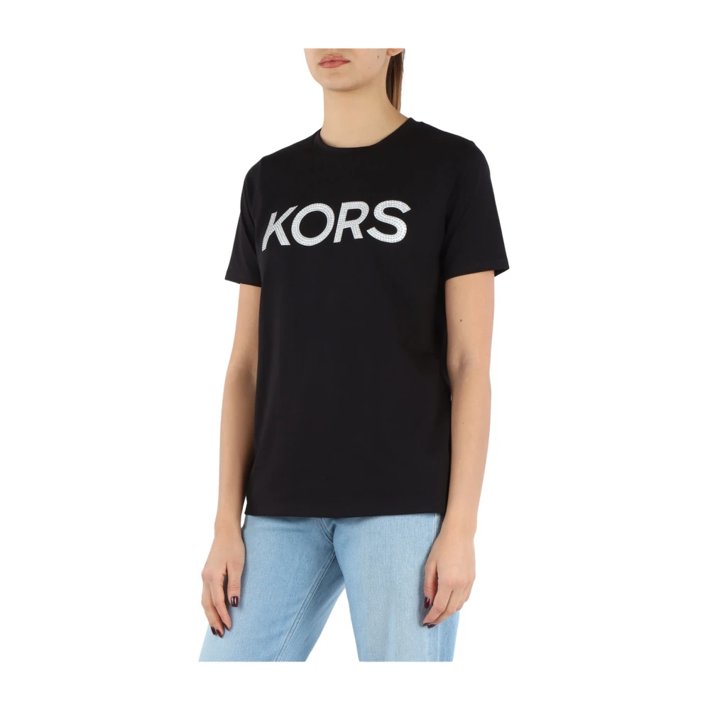 Michael Kors Organisch Katoenen Logo T-shirt Black Dames