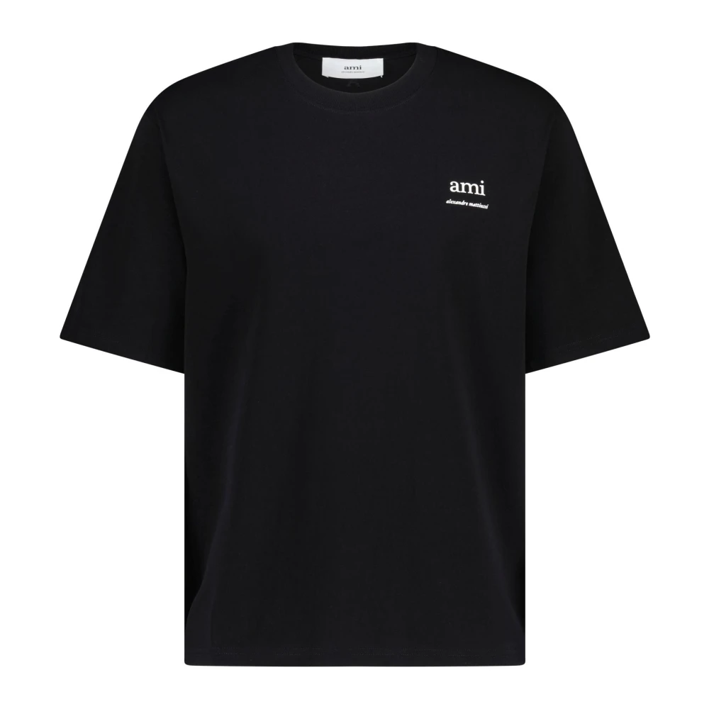 Ami Paris T-Shirt met Logo Motief Black Heren