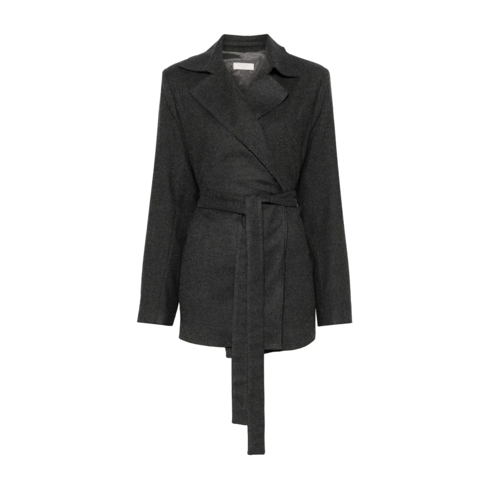 Antonelli Firenze Grijze Wollen Blazer Met Riem Vrouwen Gray Dames