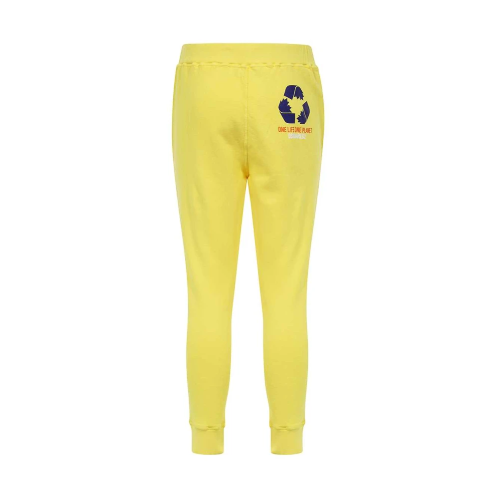 Dsquared2 Katoenen trainingsbroek met elastische tailleband Yellow Heren