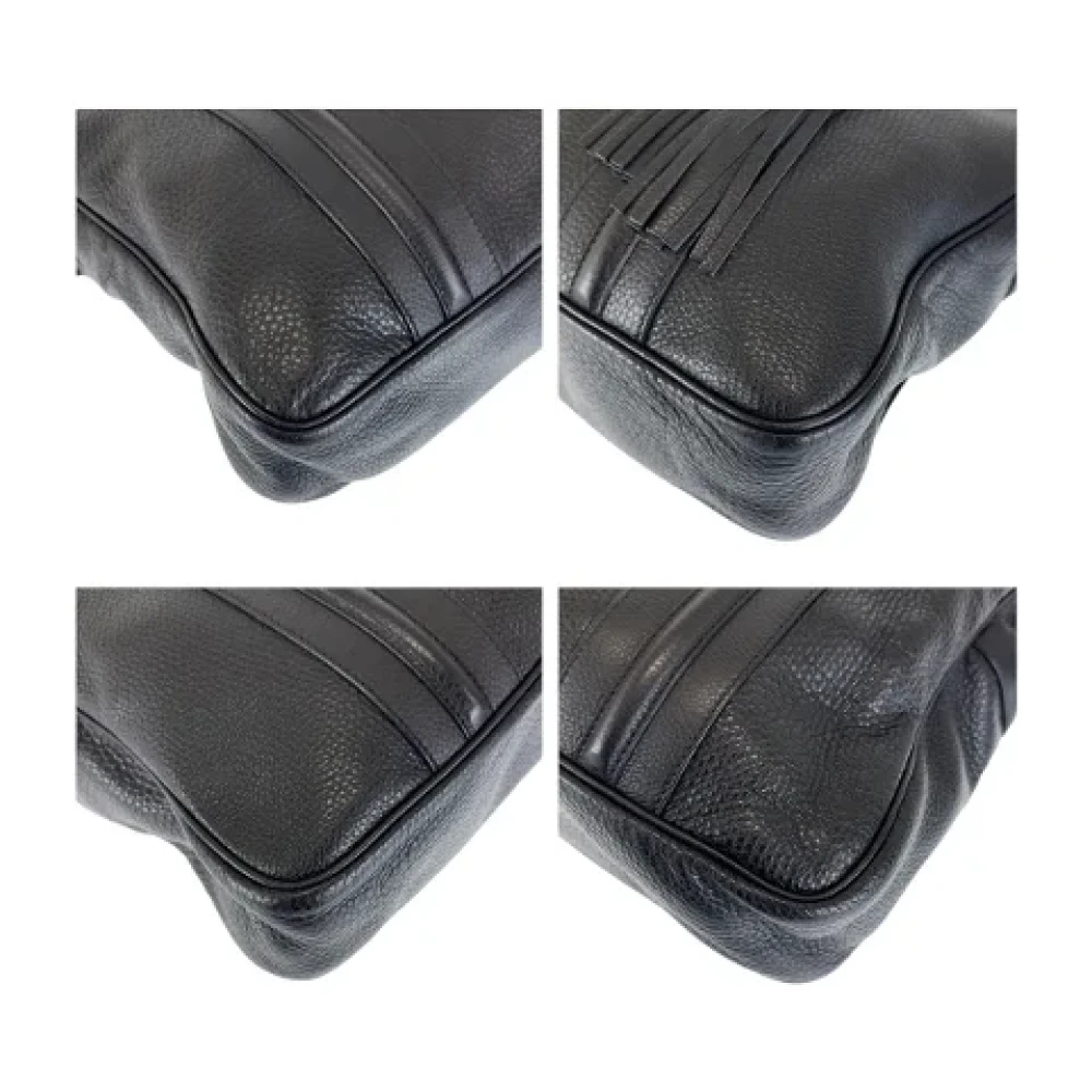 Gucci Vintage Pre-owned Leather briefcases Black Dames