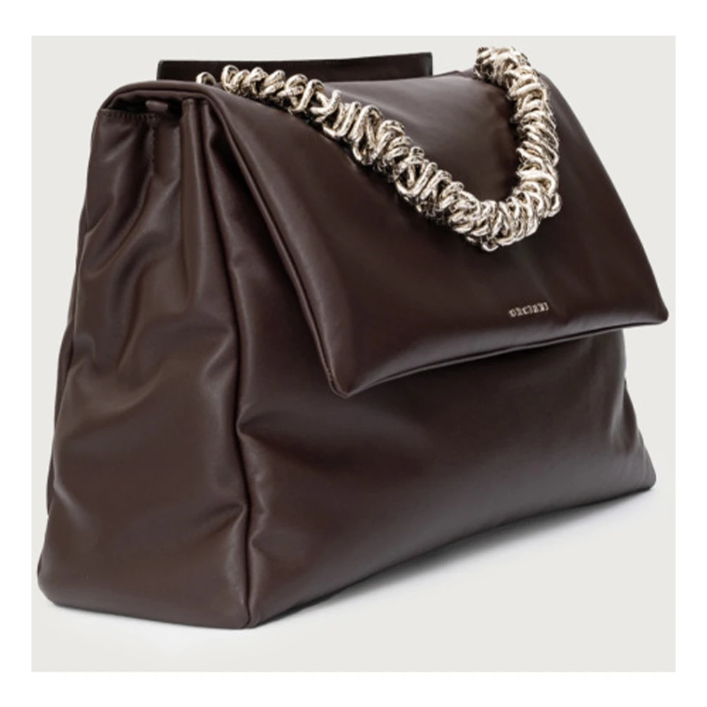 Orciani Stoere XL Leren Tas in Chocolade Brown Dames