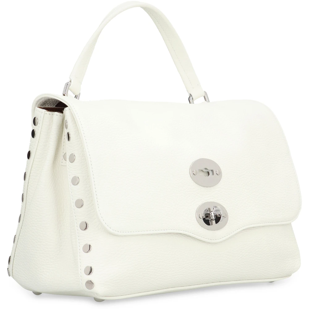 Zanellato Leren handtas met draaislot sluiting White Dames