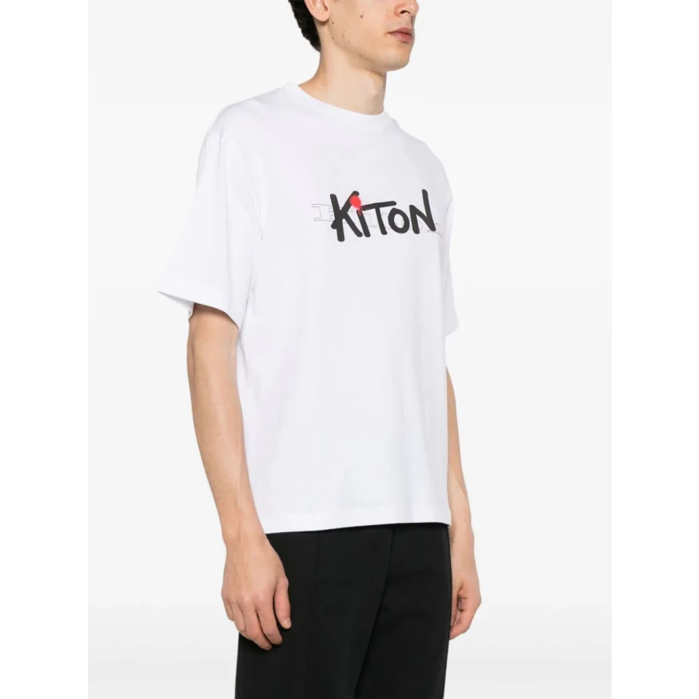 Kiton Katoenen Casual T-Shirt White Heren